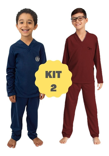 Combo 2 Juvenil Pijama Infantil Menino Roupa De Dormir