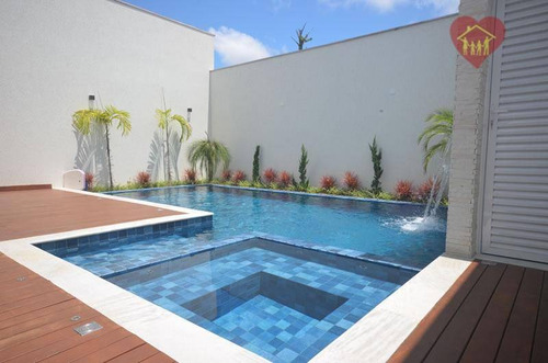 Sobrado Alto Padrão Com 5 Suítes, Piscina E Churrasqueira, Apenas 150m Da Praia Em Itanhaém. - So0202