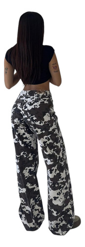 Wide Leg Print Vaca Mujer