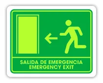 Comprar Señalamiento Salida De Emergencia Izq Esp\u002Fing Foto 30x40