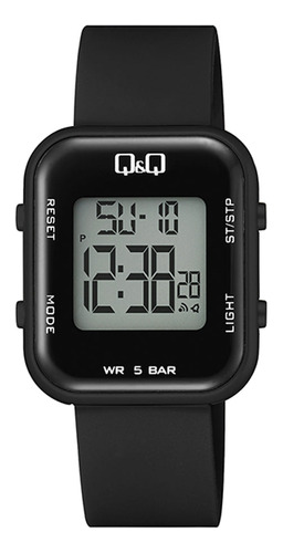 Reloj Pulsera Q&q M207j001y Digital Unisex Color Negro