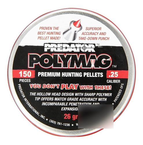 Diabolos Predator Polymag Air Gun Pellets Calibre .25