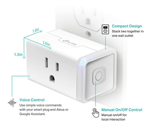 Enchufe Inteligente Kasa Smart Wi Fi Hs103p4 Tplink Alexa