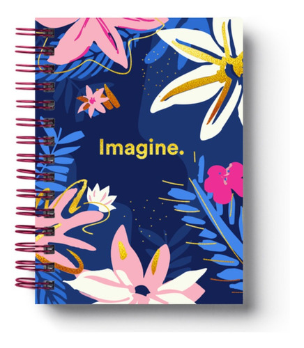 Cuadernos Agenda Imagine A5, Tapa Dura, Con Stamping Dorado 