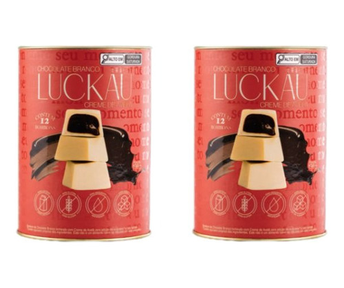 2x Bombom De Chocolate Belga Branco Com Avelã Zero - Luckau