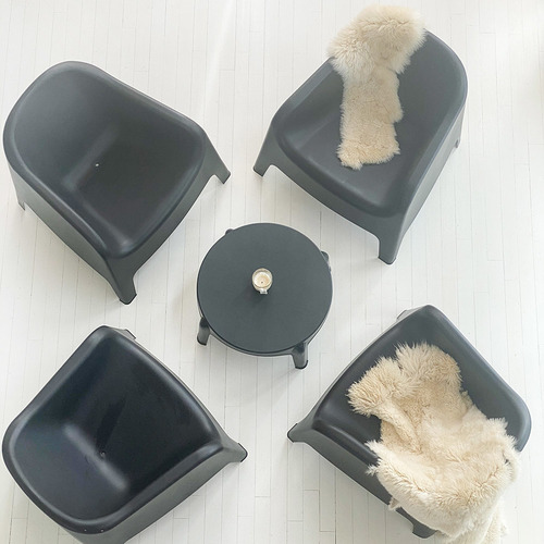 Set 4 Sillones De Jardín Exterior Skarpo + Mesa Puket