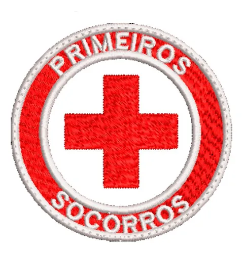 comprar Patch Bordado Primeiros Socorros Com Velcro 7 Cm  Com Velcro