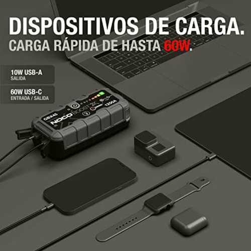 Noco Gbx45 boost 1250 A 12v arrancador de Autos portatil color negro y gris