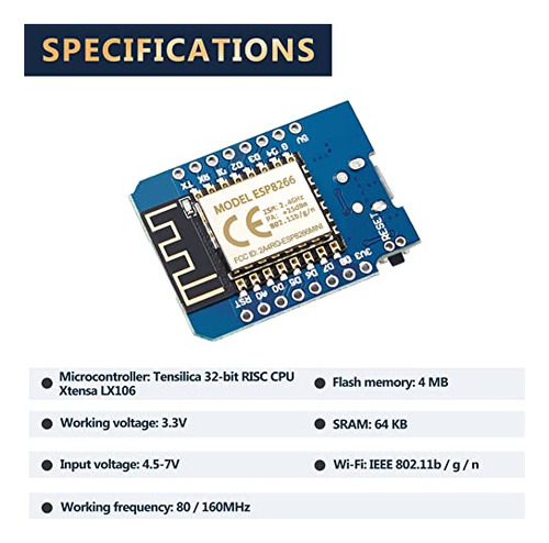 Placa De Desarrollo Keeyees Esp8266 Esp-12f Mini Wlan Wifi D