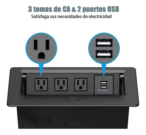 Enchufe Escritorio Oculto, Regleta Emergente Multifuncional