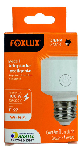 Soquete Bocal Adaptador Inteligente E-27 100w Bivolt Foxlux