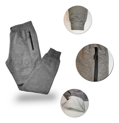Pack 2 Pantalon Buzo Hombre Algodón Con Polar