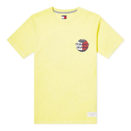 Playera Tommy Hilfiger Summer Globe Amarillo Hombre Dm0dm072