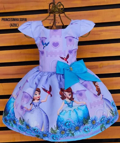 Vestido Fantasia Princesinha Sofia (Festa) + Acessórios + Frete Grátis –  Tudo Mamães