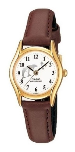 Reloj Casio Dama Delfines Con Malla Cuero  ( R30 )