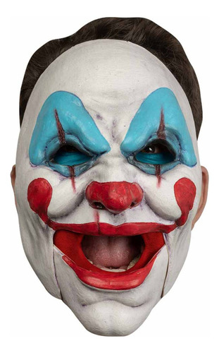 Máscara De Payaso Con Boca Movible Para Halloween Terror Color Blanco