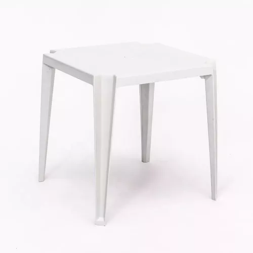 Conjunto de 1 Mesa com 4 Cadeiras sem Braço Branco Gelo REI DO PLÁSTICO