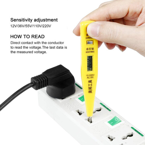 Uxcell® Probador De Voltaje Digital, Destornillador De Pluma