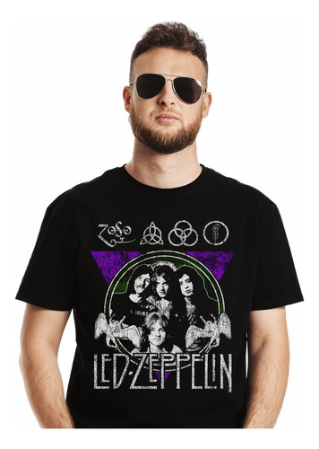 Polera Led Zeppelin Vintage Faces Rock Impresión Directa