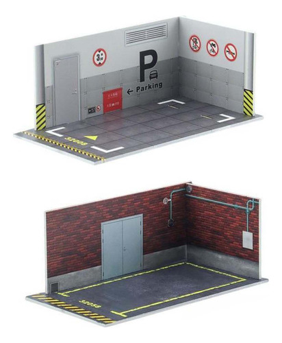 2 Piezas 1/32 Diecast Car Parking Mini Car Garage Estilo A