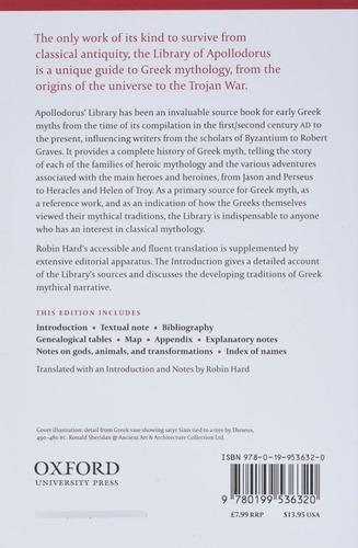 The Library Of Greek Mythology, De Apollodorus. Editora Oxford University Press, Capa Mole Em Inglês