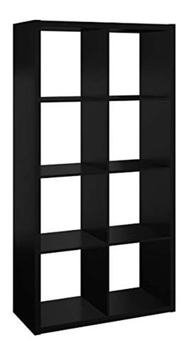 Estantería Modular Multiusos De Madera Color Negro/8 Cubos.