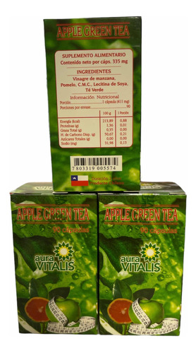 Apple Green Tea 270 Cápsulas Depurativo Y Remineralizante.