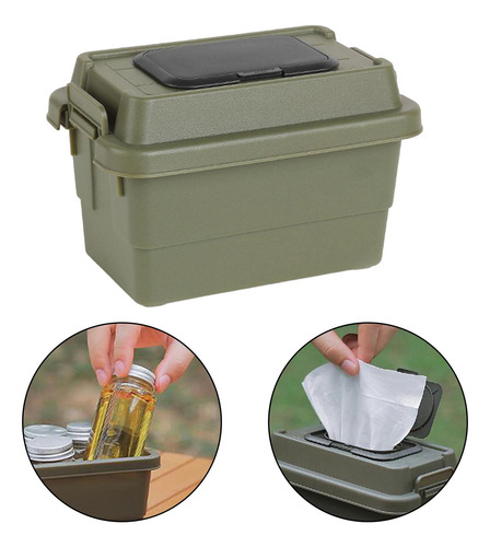 Mini Caja De Almacenamiento Al Aire Libre 1.1l Verde