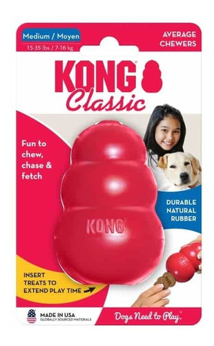 Kong Classic M - Juguete Clásico Perro Rellenable Original