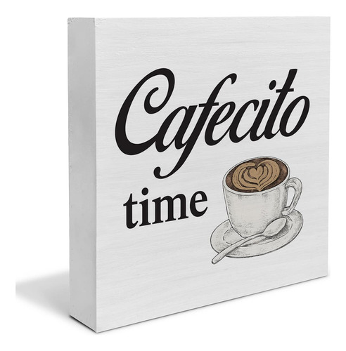 Country Cafecito Time - Letrero De Madera Para Decoracion De