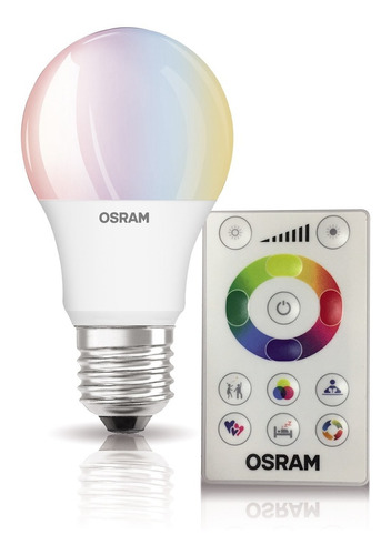 Lampara Osram Led Rgb E27 C/control Luz Calida 7,5w (3 Unid)