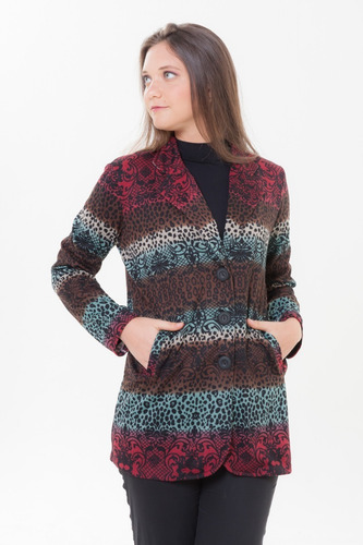 Imagen 6 de 7 de Saco Blazer Con Bolsillo Mujer Abrigado 9693