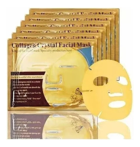 10 Mascarillas Gold Crystal Colagen Mask Facial Colágeno