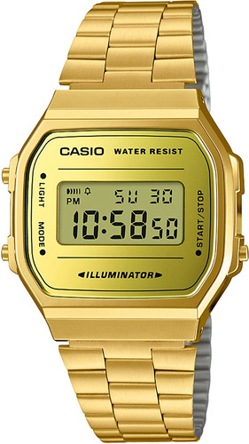 Relógio Casio Unissex Vintage Dourado Quadrado