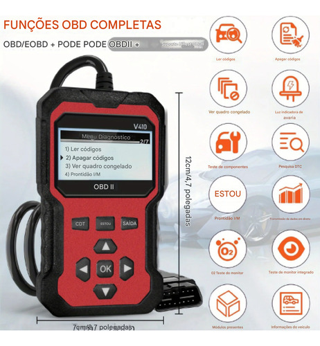 Scanner Automotivo V420 Leitor Codigos Obd2 Autel Maxi Scan
