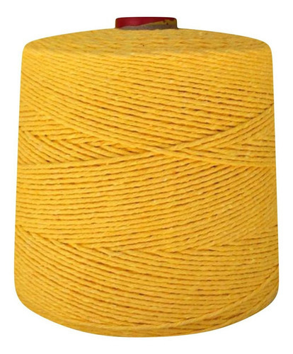 Barbante 8 Fios 1 Kg Eco Brasil Linha Crochê Tricõ Coloridas Cor Amarelo Forte