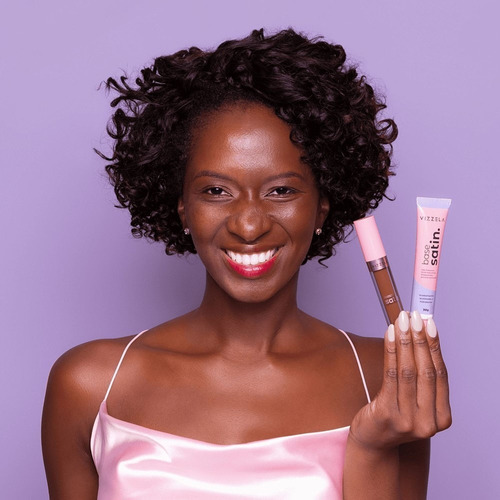 Base de maquiagem Vizzela Vegana Satin tom cor 18 - 30mL 30g