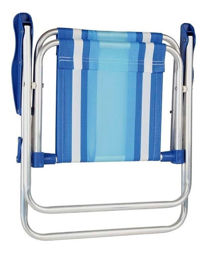 Kit 2 Cadeira Alta Infantil Alumínio Rosa Azul Praia - Mor
