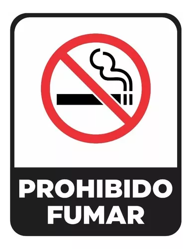 Cartel Prohibido Fumar 22x28 Alto Impacto