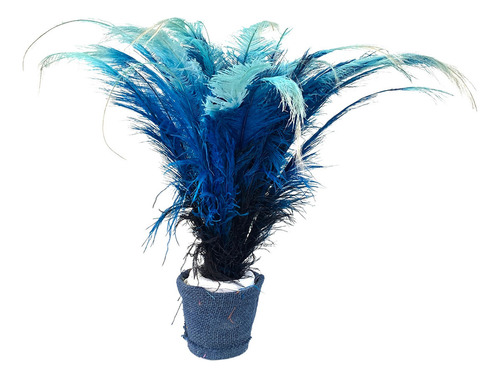 Plumas De Avestruz Palito P/ Decorações 100g Cor Preto / Turquesa / Azul Bebê