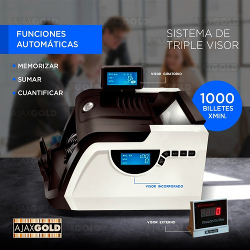 Imagen 5 de 7 de Contadora De Billetes Máquina Cuenta Dinero Detector Falsos