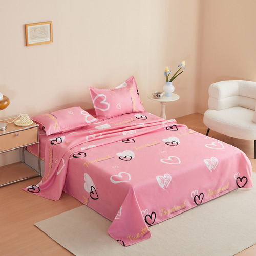Juego De Sabanas King Size 100% Poliéster Microfibra 4 Pzs Rosa Floreado