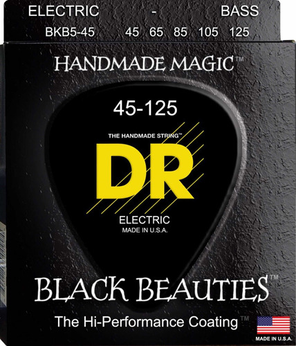 Cuerdas De Bajo Dr Black Beauties Negras 45-125