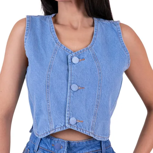 Colete jeans hotsell feminino mercado livre
