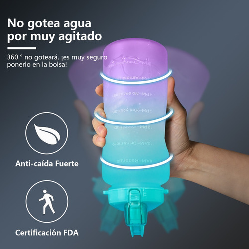 Imagen 5 de 7 de Botella Para Agua Deportiva Medio Galón Multicolor