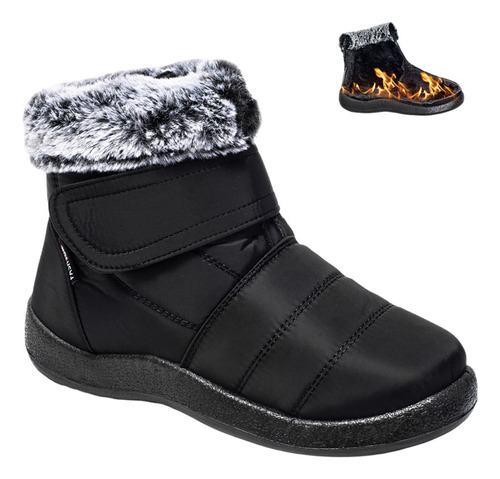 Botas De Nieve Impermeables De Piel De Conejo Para Mujer