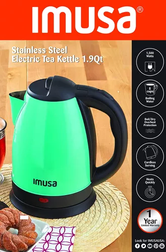 IMUSA USA GAU-18220T Teal 1.8L Electric Tea Kettle