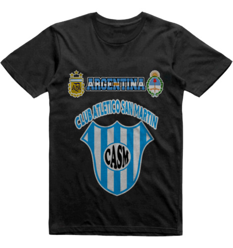 Remera Algodon Negra Club San Martin Laboulaye Cordoba