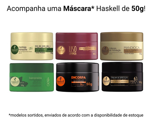 Kit Haskell Cavalo Forte Shampoo Cond 2x300ml + Máscara