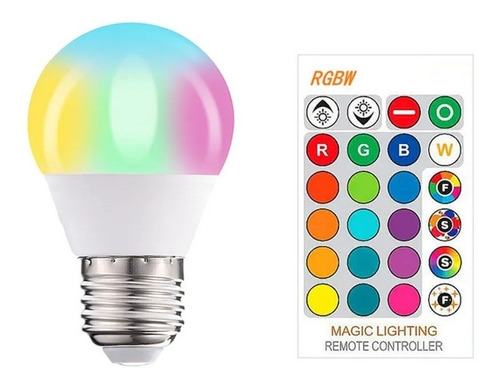 Ampolleta Led E27 Rgbw 3w Control Remoto - 16 Colores